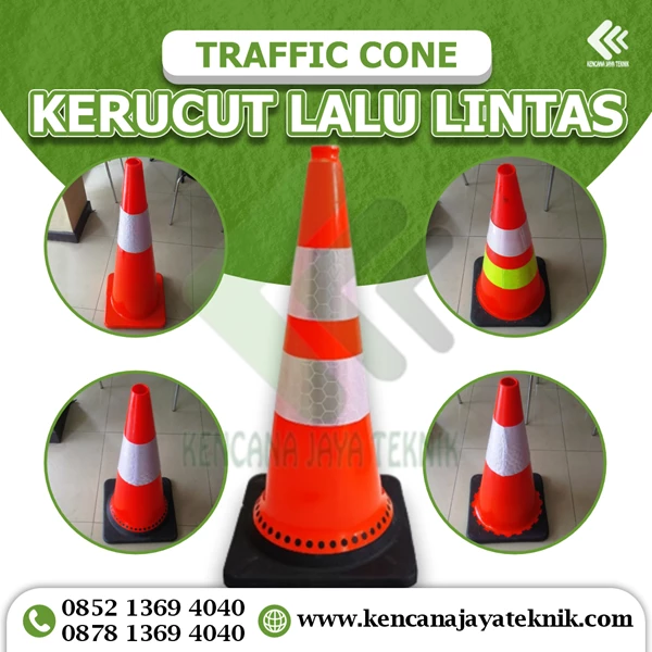 Kerucut Lalu Lintas - Traffic Rubber Cone - Keamanan Jalan Kendaraan