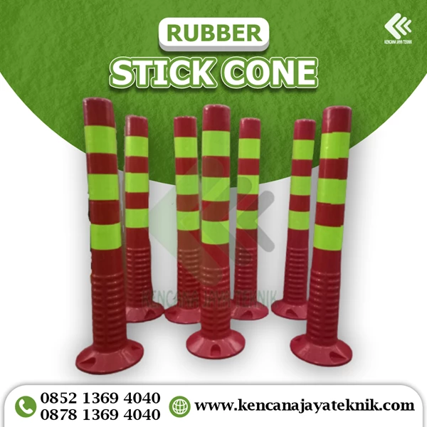 Rubber Stick Cone - Delineator Pembatas Parkir - Keamanan Jalan Kendaraan
